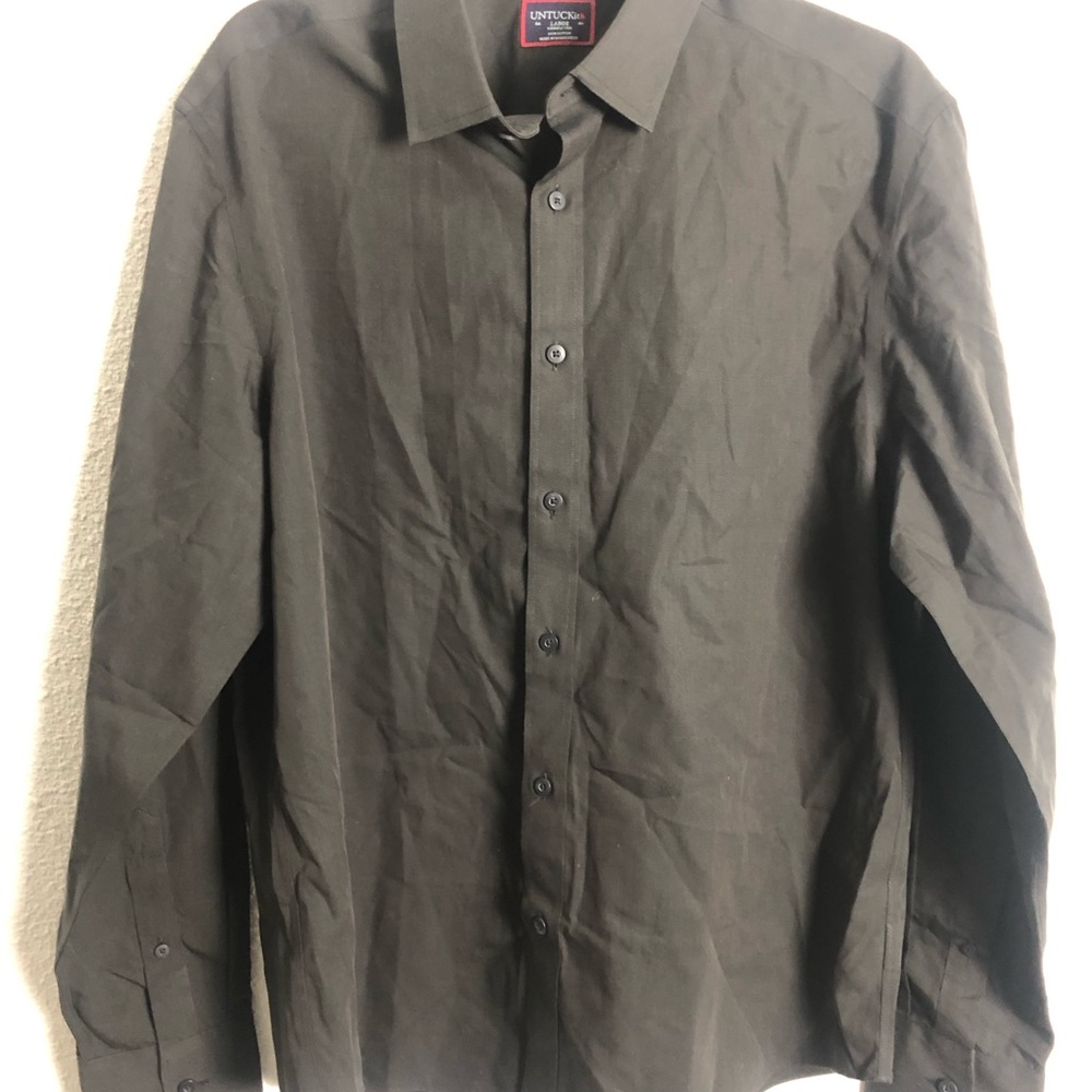 Untuckit Solid Black Shirt Large - image 7